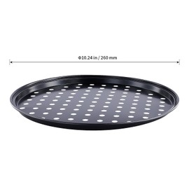 HONYUET 6 PCS 10 Inch Non Stick Pizza Tray with Holes, 26cm Pizza Pan with Holes, Round Carbon Steel Pizza Dough Pan for Oven, Making Pizza