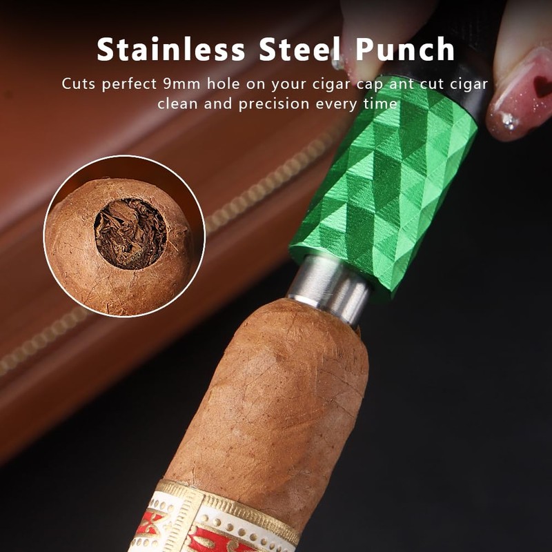Phoelux Cigar Punch Multitool 4-in-1 Cigar Draw Enhancer Tool, Twin
