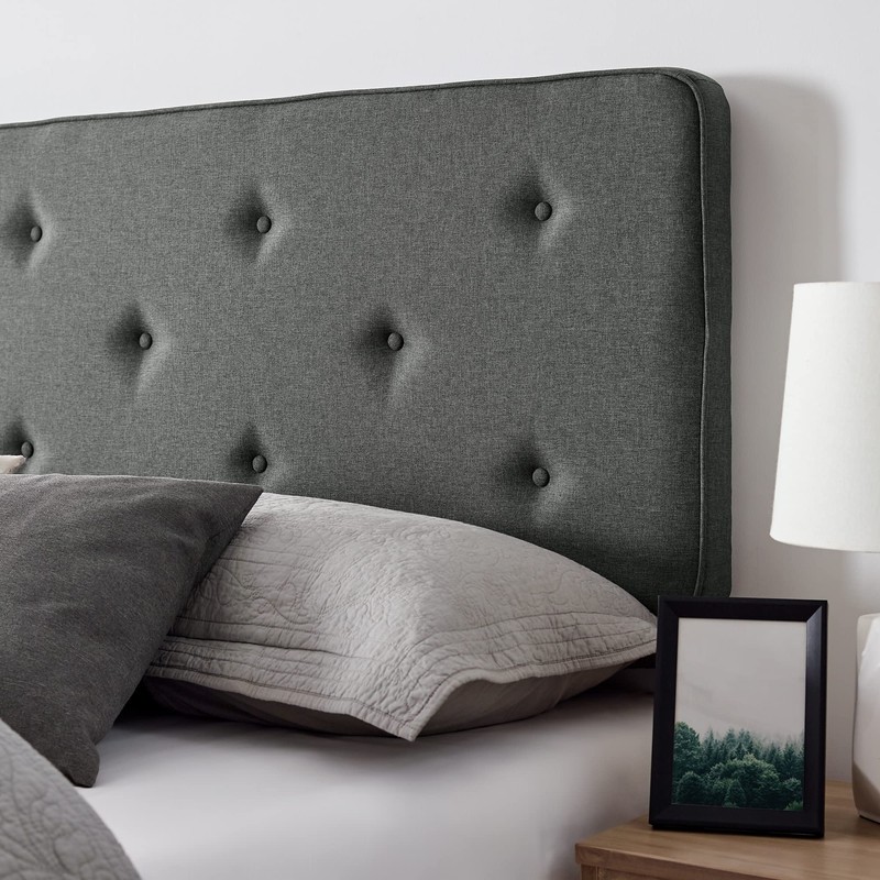 Classic Brands Maxwell Tufted Upholstered Headboard, Dark Grey, Full