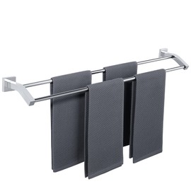 Alise Bath Double Towel Bars Towel Racks for Bathroom Lavatory,Wall Mount Towel Holder Heavy Duty SUS304 Stainless Steel Towel Hanger Towel Rail,Polished Chrome,32 Inch