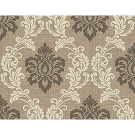 Kenneth James 2765-BW40101 Adela Twill Damask Wallpaper, Light Brown