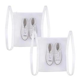 N-KONGJIAN Shoe Dryer Bag with Zipper and Strap, Reusable White Sneaker Dryer Bag, HoneyComber Mesh Dryer Sneaker Laundry Bags