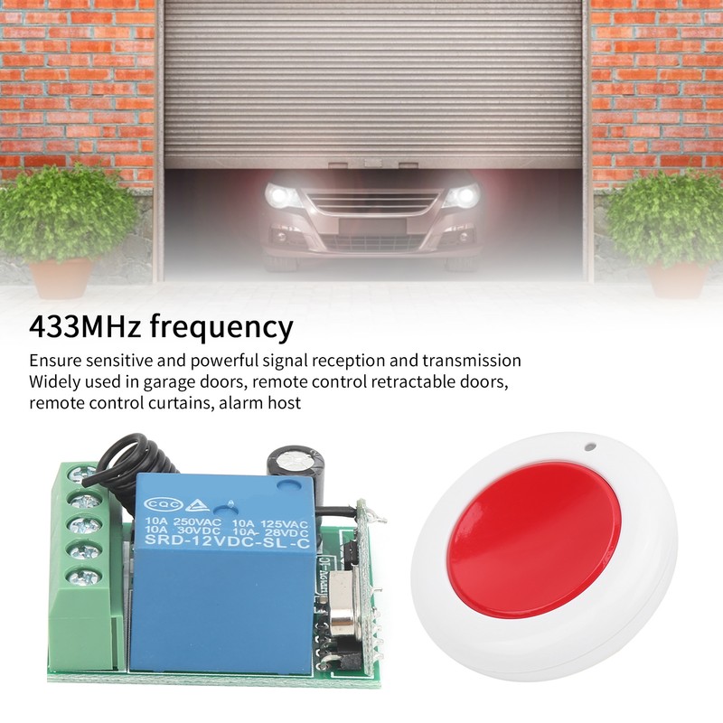 DC12V 433MHz Single Channel Relay Remote Control Wireless Switch Receiver