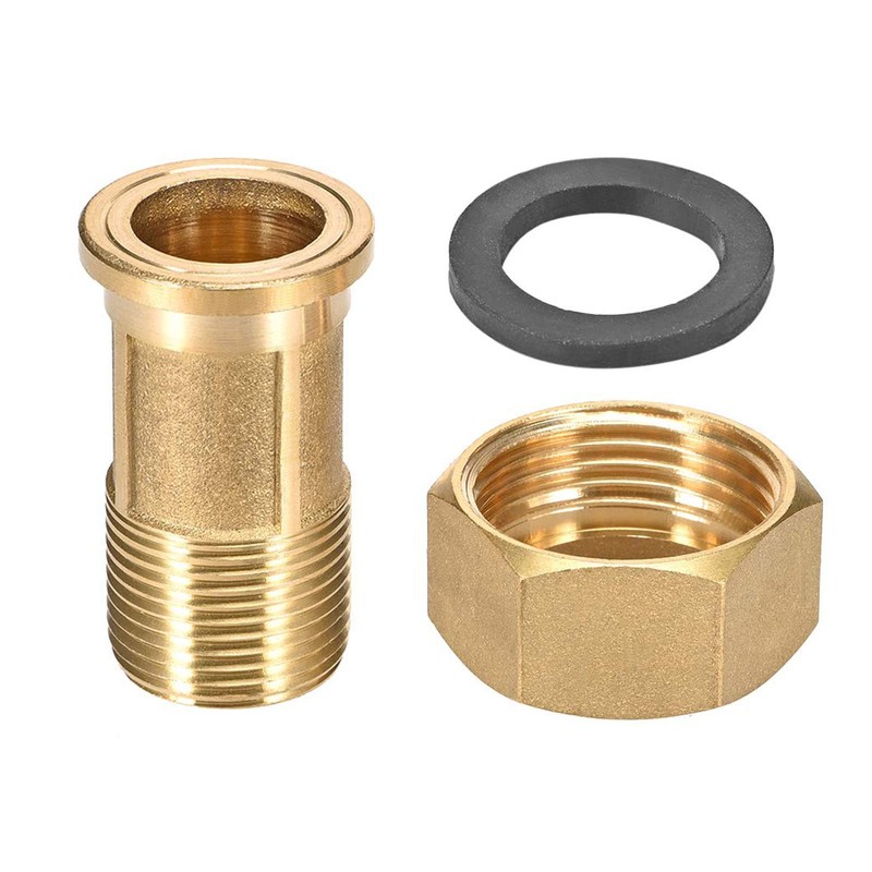 TA-VIGOR 2Pcs Brass Pipe Fitting Hex Nipple, 3/4 Male x