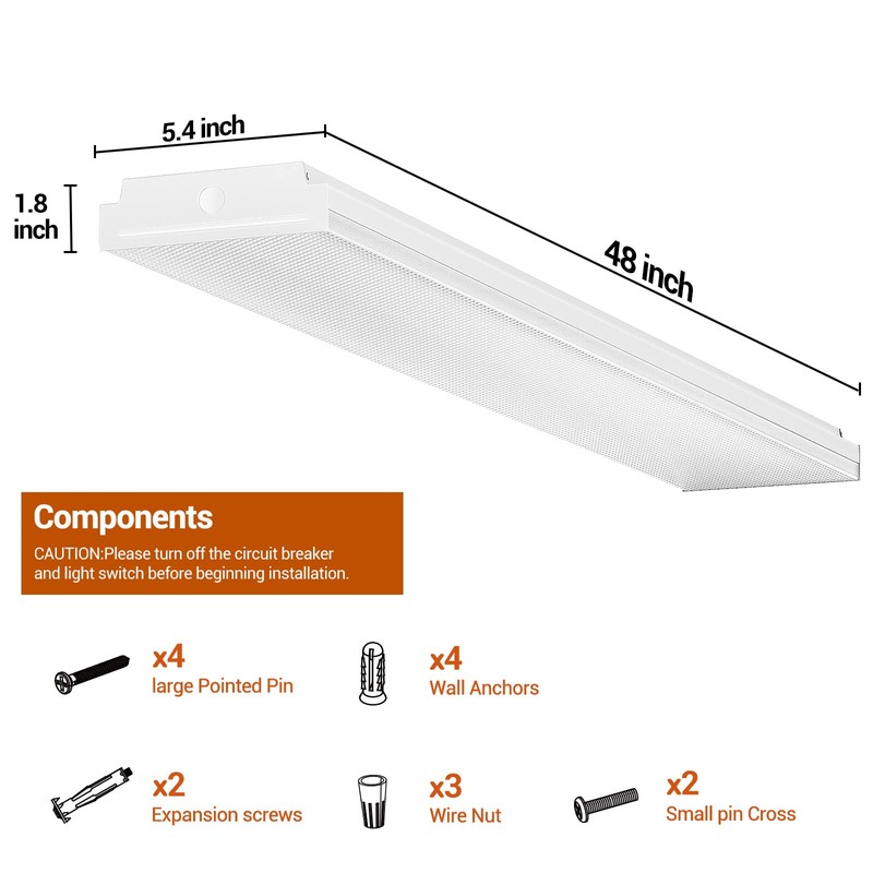 FaithSail Dimmable 4FT LED Wraparound, 4 Foot LED Light Fixture
