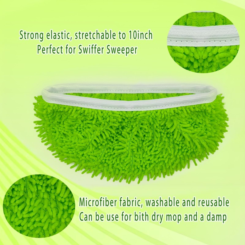 Reusable Microfiber Mop Pads Washable Wet Pads Compatible with Swiffer