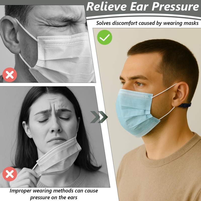 Mask Ear Saver Straps Set of 12 – Adjustable Face