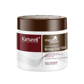 Karseell Mascarilla acondicionadora con color para realzar el color, hidratar y mejorar el cabello teñido, 16,90 oz (500 ml) (marrón)