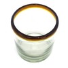 MexHandcraft Amber Rim 8 oz DOF Rock Glasses (set of