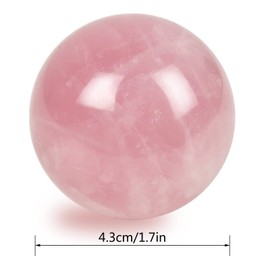 Fengshuibringluck 1.6IN Natural Crystal Baoding Chinese Health Balls for Hand Therapy, Exercise, and Stress Relief (Pink Crystal)
