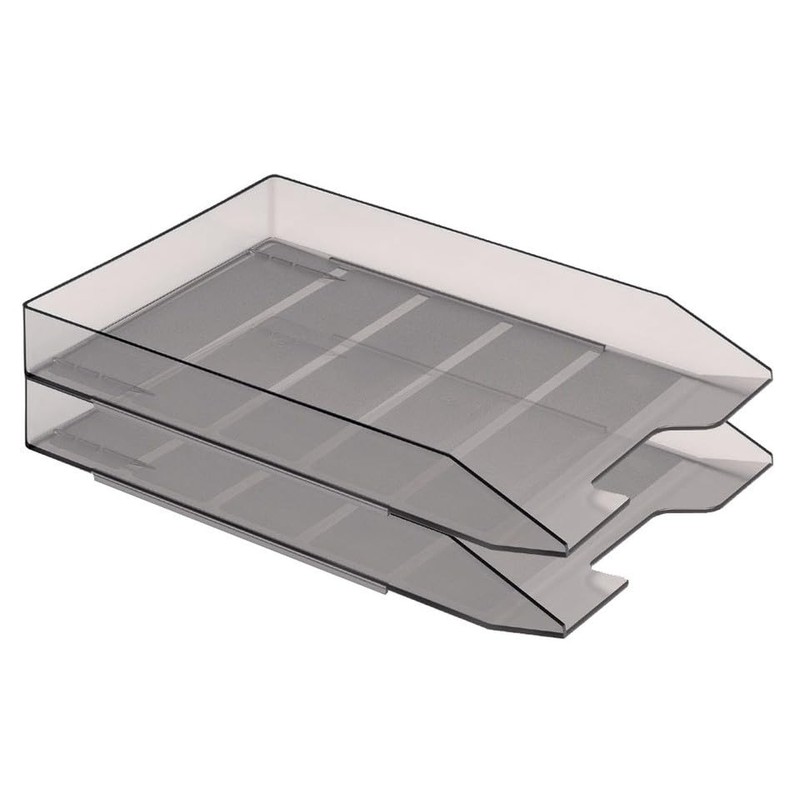 Acrimet 2 Tier Paper Organizer Letter Tray - Plastic Stackable