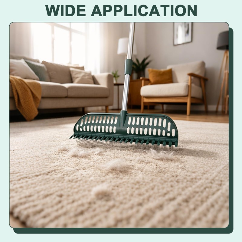 Artificial Turf Rake, Double-Sided Turf Brush Rake with 35-56 Inch