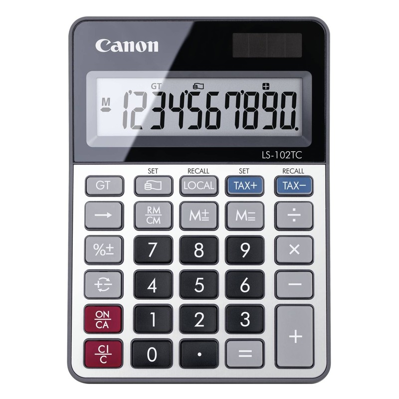 Canon LS102TC 10 Digit Display Calculator, Black/Silver