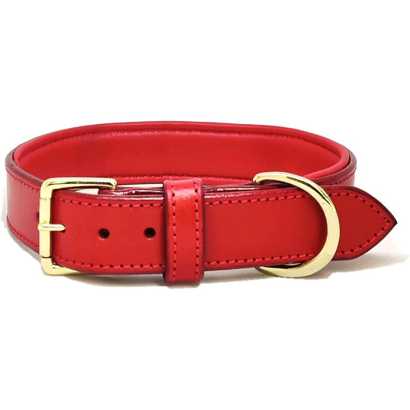 Ziizo Premium Genuine Leather Luxury Soft Pet Dog Collar -Walking