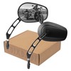 LDJXDADI Black 8mm Rear View Mirrors for Touring Road Glide