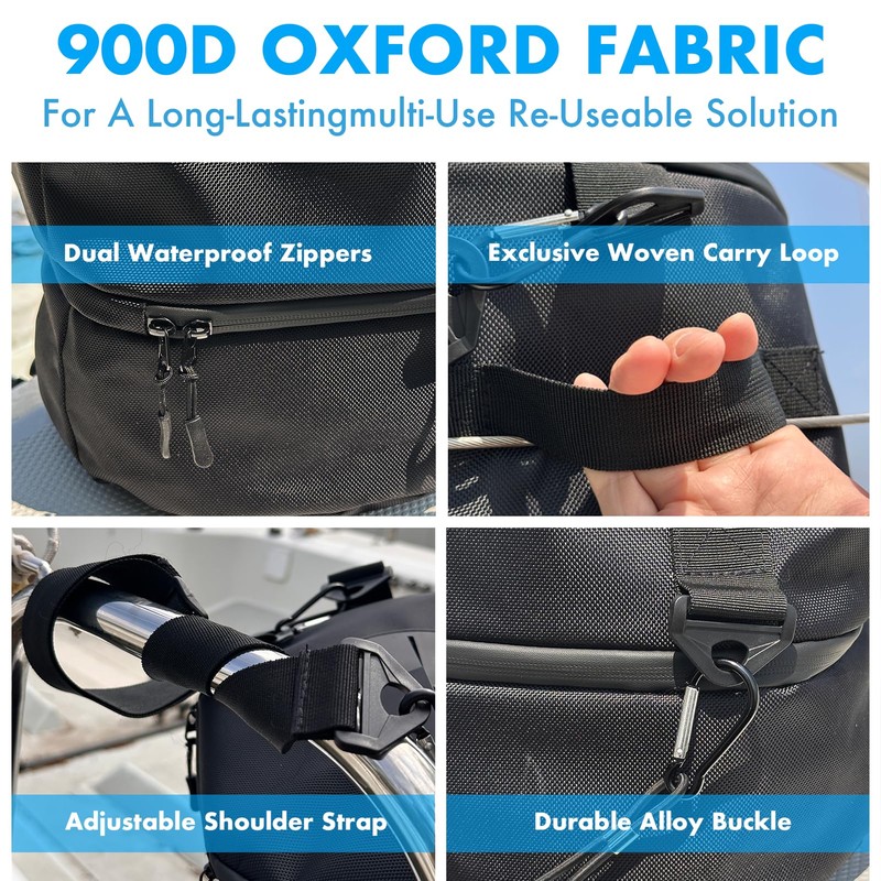 Portable Boat Trash Can Odor & Leak Resistant 900D Oxford