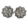 Vintage Inspired Clear Crystal Flower Clip On Earrings 20mm