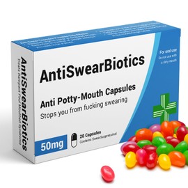 AntiSwearBiotics - Funny Rude Joke Prank Pill Box, Swear Jar, Secret Santa Gifts Men, Funny Gifts for Men, Funny Gifts for Women, Stocking Fillers Women, Secret Santa Gifts Under 10 pounds