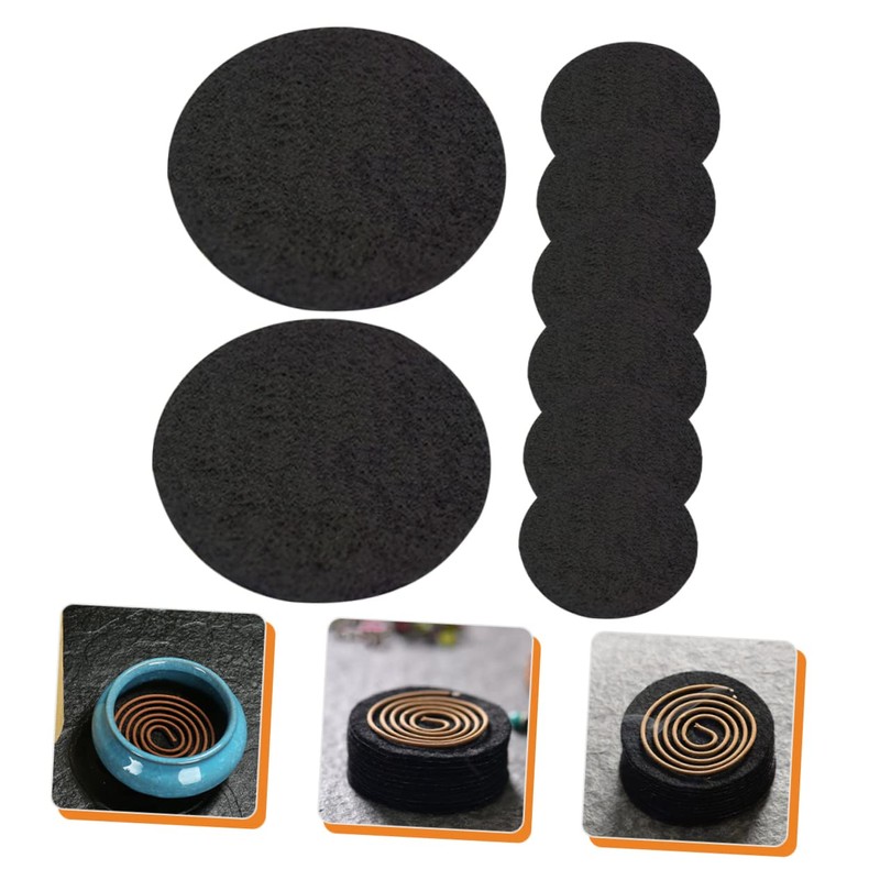 8Pcs Fireproof Insulation Mat 8.5Cm Round Pad for Charcoal Incense
