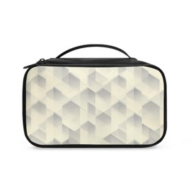 Wdktrgetd Simple Plaid Square Makeup Bag Spill-Proof Nylon Cosmetic Case with Elastic Loops & Brush Slots (Fits 10+ Products) Makeup Bags for Women & Sisters