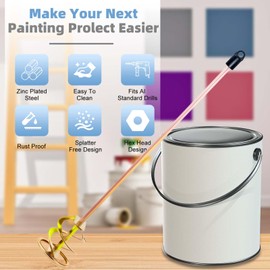 Paint Mixer for Drill 1–5 Gallon Bucket, Heavy Duty Zinc-Plated Paint Stirrer, Rust-Free Easy Clean Paddle Mixer Attachment, Fits All Standard Drills - for Mixing Paint, Resin, Mud, Epoxy & Concrete