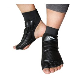 Jjoias Taekwondo Foot Guards Protector Gear Training Martial Arts Fight Boxing Punch Bag Sparring Muay Thai Kung Fu Tae Kwon Do TKD Feet Guards Support for Men Women Kids (Black,Large)