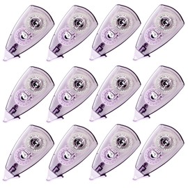 Total 12pcs Triangle Double Sided Adhesive Tape Roller Scrapbooking Tape, Acid Free & Archival-Safe, Permanent Double-Sided Adhesive Tape Dispenser Runner for Crafts 5mx8mm (Purple)