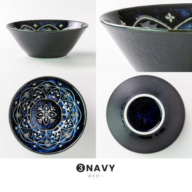 Minorutouki Small Pottery Moroccan Navy S Diameter 5.3 inches (13.5