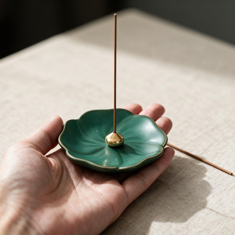 3.54” Cute Ceramic Incense Holder, Portable Ceramic Incense Stick Holder,