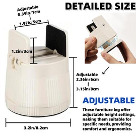 4Pcs Adjustable Bed Risers 2.36-3.15 Inch| Heavy Duty Beds Leg Lifters Support for Desk, Sofa, Table |Furniture Raise Blocks with Non-Slip Secure Screw Clamps(Apricot)