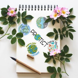 Hebraeos Environmental Protection Stickers, 100PCS Earth Day Stickers for Water Bottles, Stationery, Bicycles