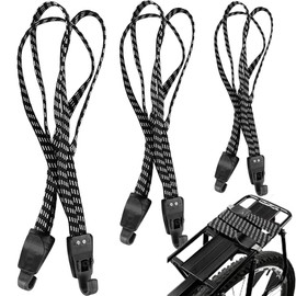 Homefantasy Pack of 3 Bicycle Tie Down Strap Pannier Rack, Luggage Carrier Tie Down Strap, Adjustable Elastic Luggage Straps, Luggage Straps with Hooks, for Luggage, Motorcycle and Bicycle (70-123 cm)