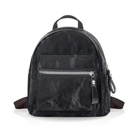 WisePoint Womens Backpack, PU Leather Ladies Backpack Small Backpacks for Women, Women's Fashion Backpacks with Adjustable Shoulder Strap for Working, Shopping, Travelling (black)