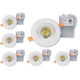 LED FANTASY 4-Inch Gimbal Recessed LED Downlight with IC Rated Junction Box, 15W 100W Equivalent, 1000lm, ETL Listed Energy Star, Adjustable LED Retrofit Lighting Fixture (5000K Daylight, 6 Pack)