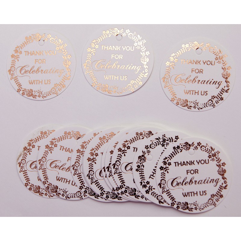 Thank You Gift Tags, Round Circle Gift Tag, 30 Pack,