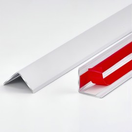 4Pcs Awvob White Aluminum Wall Corner Protector – 20 x 20mm x 3ft – Easy to Install Self Adhesive Walls Edge Protector for Furniture Corner Bumpers & Edge Safety Corner Guards