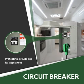 RVGUARD 50 Amp RV Power Outlet Box with Breaker, ETL Listed Waterproof Enclosure Pre-Wired RV Receptacle,Type 3R Lockable Electrical Power Box for RV, Camper, Travel Trailer