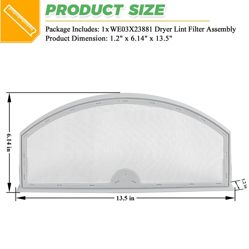 GTD42EASJ2WW GTD33EASK0WW GTX22EASK0WW WE03X23881 Dryer Lint Filter Replacement for GE