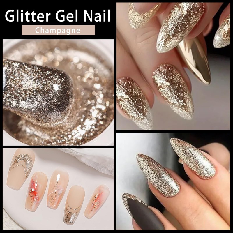 Gyraolvant 4 Colors Gold Silver Glitter Painting Gel Nail Polish