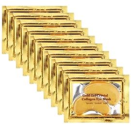20Pcs/10Packs Gel Crystal Collagen Eye Pads, Under Eye Mask for Moisturizing, Fine Lines, Dark Circles& Puffy Eyes Under Eye Patches 24K Gold, REALLYGOOD for Men & Women