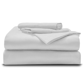 Alaskan King - 108" x 108" Size Luxury 800 Thread-Count 100% Egyptian Cotton Bed Sheets Sheet Set Sateen Weave for Soft & Silky Feel Long Staple Cotton 30 Inch Deep-Pockets - Alaskan King, White