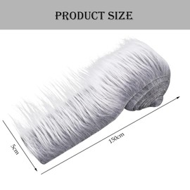 JEOPKO Faux Fur Fabric Faux Fur Trim Fluffy Fabric with Grey Fabric DIY Craft Decoration Faux Fur Faux Fur Ribbon for DIY Craft Costume and Photographic Background Floor Decoration(Grey)
