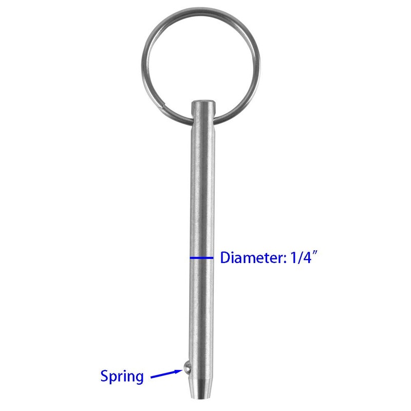 2 Pack Quick Release Pin, Diameter 1/4"(6.3mm), Overall Length 3"(76mm),