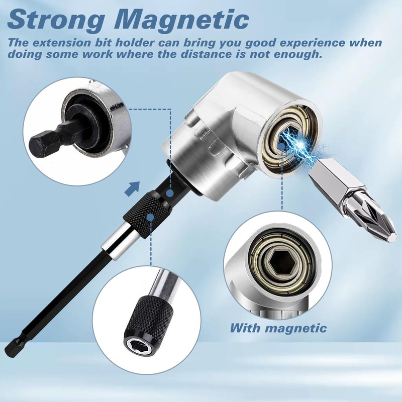 Vakki Right Angle Drill & Screwdriver Bit Set, 105 Degree