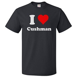 ShirtScope I Heart Cushman T-Shirt - I Love Cushman Tee Medium Black