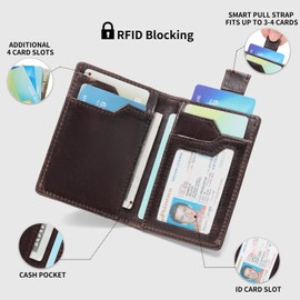 FALAN MULE Wallet for Men Slim Mens Wallet leather RFID Blocking Minimalist Card Front Pocket Bifold Thin Travel Wallet