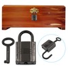 Waziaqoc 2Pcs Mini Padlocks, Square Black Padlock with Keys Metal