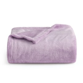 Bedsure Fleece Blanket Sofa Throw - Versatile Blanket Fluffy Soft Throw for Bed and Couch Throw/Single, Light Purple, 130x150cm