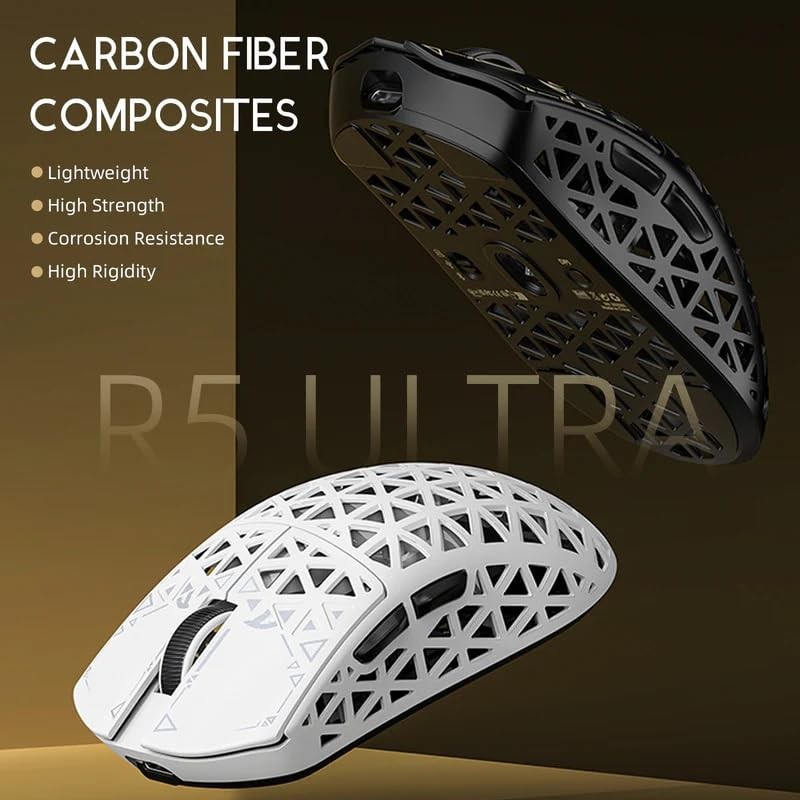 ATTACK SHARK R5 Ultra Wireless Gaming Mouse,39g Superlight Carbon Fiber