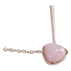 Luckyly Collares Mujer Acero Inoxidable - Cuarzo Rosa
